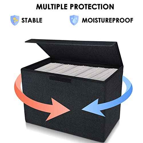 Leffis Comic Book Storage, Box 15.5" X 7.5" X 11.3", Collapsible Comic Short Box with Lids Holds 150 Comics Heavy Duty Comic Book Bin Container (1 pack, black)