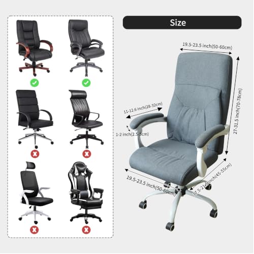 FORCHEER Large Boho Office Chair Cover with Armrests – Stretchable, Zippered Slipcover for Large Chairs