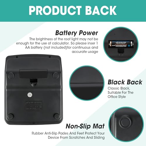 YesBes 8 Pack Solar & Battery Dual Power 12-Digit Desktop Calculators
