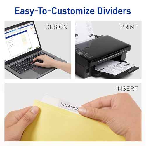 Avery Insertable Dividers for 3 Ring Binder, 5-Tab Sets, Clear Big Tabs, Buff Paper with Gold-Reinforced Holes, 48 Sets Total, Great for Organizing Reports, Projects, and More (48 Packs of 11110)