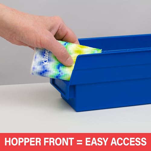 Akro-Mils Heavy Duty Plastic Shelf Bins 12x4x4 Blue 24-Pack - Durable Storage