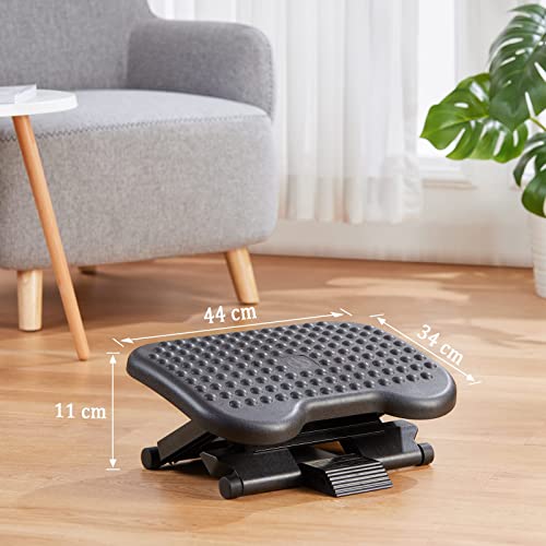 HUANUO Adjustable Foot Rest with Massage Surface & Tilt - Black 17.13x13.19 Inch