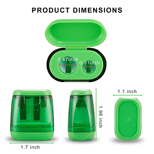 Sonuimy Covered Double Hole Manual Pencil Sharpeners 4 Pack - Kids & Office