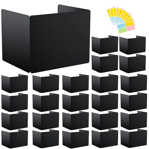 24 Pack Black Desk Dividers for Students Privacy Folders - EUVBOKW