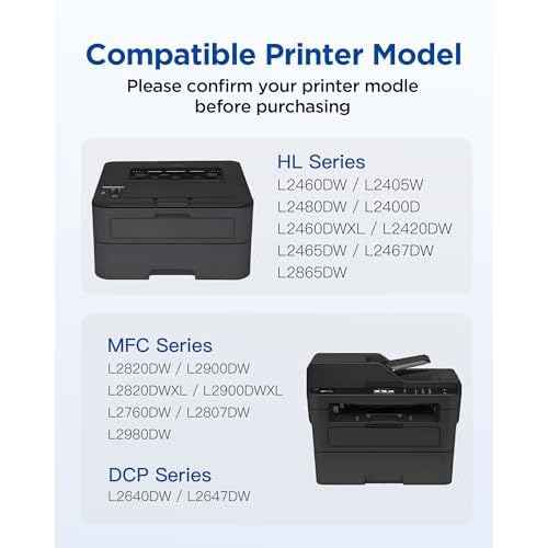 TN830XL Toner Cartridges Replacement for Brother TN830XL TN830 TN830 XL Toner Work for Brother HL-L2460DW DCP-L2640DW HL-L2480DW HL-L2400D HL-L2405W MFC-L2820DW Printer 2PK (High Yield)