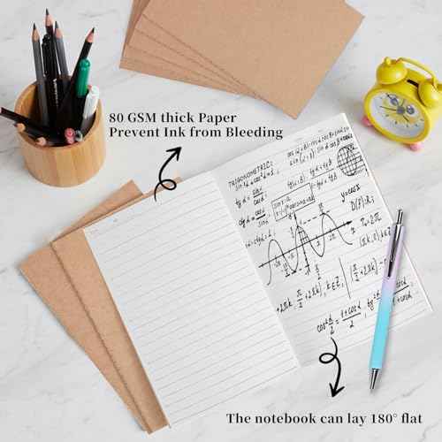 72 Pack A5 Kraft Notebooks Bulk, Lined Paper Journaling Notebooks, 8.3x5.5in 60 Pages Composition Notebook Travel Journal Set for Work, School, Students,Kids, Gift, Office, Back to school Supplies