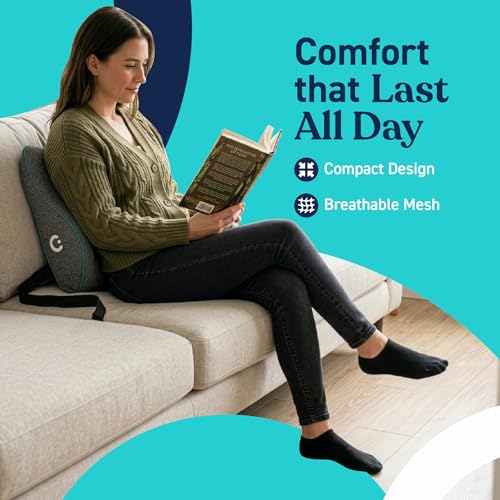 Cubii Cushii V2 17 Inches Lumbar Back Support Cushion for Office Chair — Black