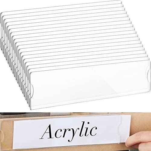 50 Sets 2 x 8 Inch Acrylic Wall Name Plate Holder Clear Plastic Sign Holder Frame with Adhesive Tape Horizontal Name Plates for Door Office Nameplate Display Trays Office Home Classroom Favors