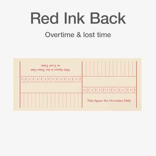 Adams Time Cards, Weekly, 2-Sided, Overtime Format, 3-3/8" x 8-1/4", Manila, Green/Red Print, 200-Count (9660-200)