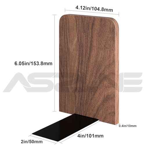 6Pairs Square Wooden Book Ends Heavy Duty Bookends