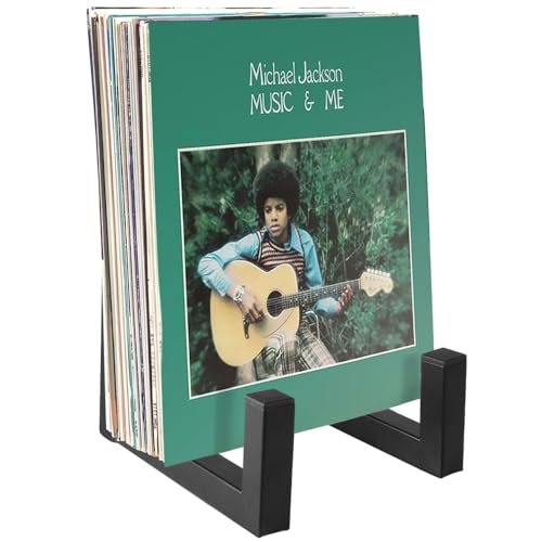 Picowe Vinyl Record Storage Holder, Large 8" Black LP Record Holder Vinyl Display Rack Organizer for Albums, Metal Record Display Stand
