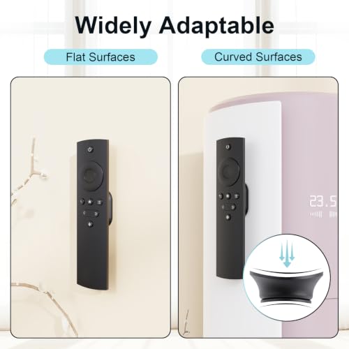 Vaszu 6-Pack Magnetic Silicone Remote Control Holders Wall Mount for TV & Devices, Black
