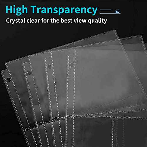 30 Pack Photo Sleeves for 3 Ring Binder - (4x6, for 180 Photos), Archival Page Protectors, Clear Plastic Refill Pages, Postcard Sleeves, Acid-Free