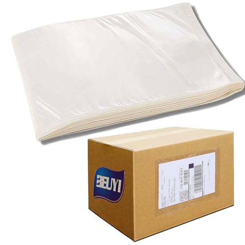 BEUYI 100 Pack 7x10 Inch Clear Adhesive Shipping Label Pouches - Waterproof Document Sleeves