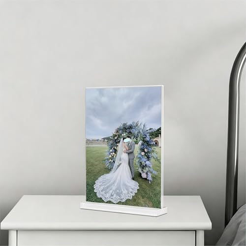 KOOLDE Clear Acrylic Sign Holder 8.5x11 Inches 2 Pack T-Shape Double-Sided Desktop Display Stand for Menus & Flyers