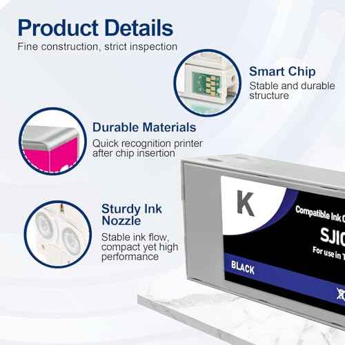 YOUEXPERT SJIC22P Ink Cartridges Replacement for C33S020577 C33S020581 C33S020582 C33S020583 Ink Cartridges Compatible for Colorworks TM-C3500 TMC3500 C3500 C3510 C3520 Printers (1B, 1C, 1M, 1Y)