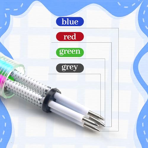 CZWZ 24-Pack Mini Multicolor 4-in-1 Ballpoint Pens for Kids, Cute Party Favors
