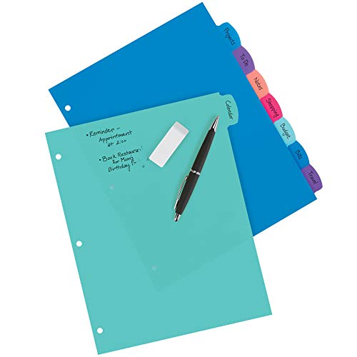 Avery Big Tab Write & Erase Dividers 8-Tab Pastel Set for Binders