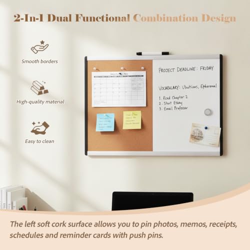 Primero Basics 3-Pack Magnetic Whiteboard & Cork Bulletin Boards 17x23"