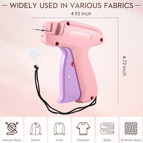 MxSpvce Stitch Gun for Clothes Purple – Quick Fix Sewing Kit with 6 Needles & 1500 Black/White Fasteners (0.18 in) DIY