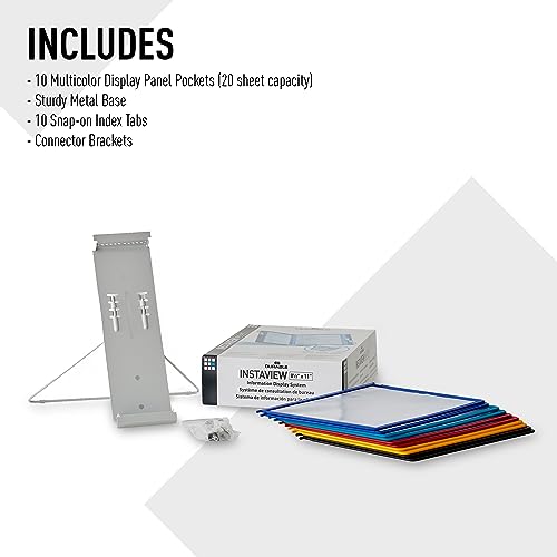 Durable Desktop Reference System with 10 Double-Sided Color Panels, Assorted