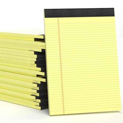 24 Pack Yellow Legal Pads 8.5 x 11 Letter Size Lined Writing Note Pads Yellow Paper Pads 8.5 x 11 College Ruled Legal Pad Writing Paper Tablets 8.5 x 11 Pads 30 Sheets Per Yellow Lined Legal Notepads