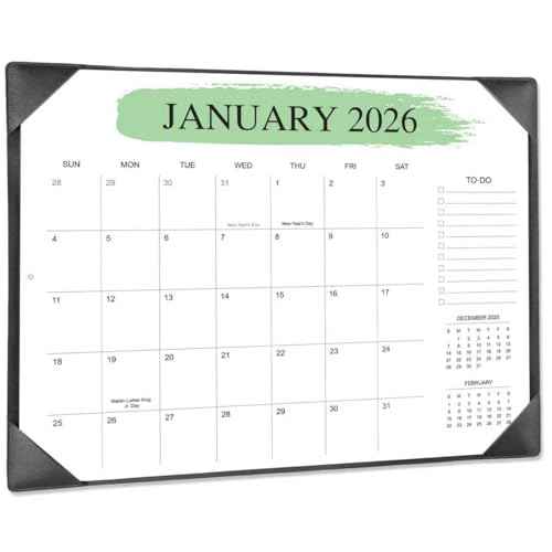 2026 Desk Calendar ? 18-Month Desktop Calendar from July 2025 to December 2026, for Office, School & Home Use ? Large Teacher Desk Calendar 22x17 (Black)