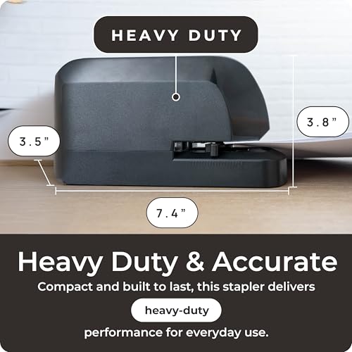 Eco Electronix Heavy Duty Automatic Electric Stapler – Desktop Office (Heavy Duty Black / Extra Large)