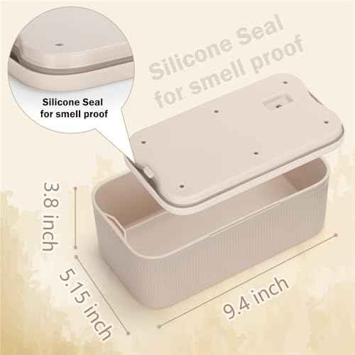Lockable Storage Box,Medicine Lock Box Travel Case,Refrigerator Bin Container for Food,Medicines,Snacks,Locking Mobile Cell Phone Device Jail,Small Lockbox for Office,Home,School,Father Gift (Cream)