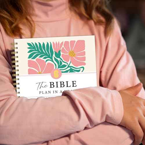 The Bible in a Year: A 52-Week Study Bible Study Guide, Spiral Bible Journal with Thick Paper & Hard Cover for Women | Ideal for Daily Devotions, Group Study, Home/Church
