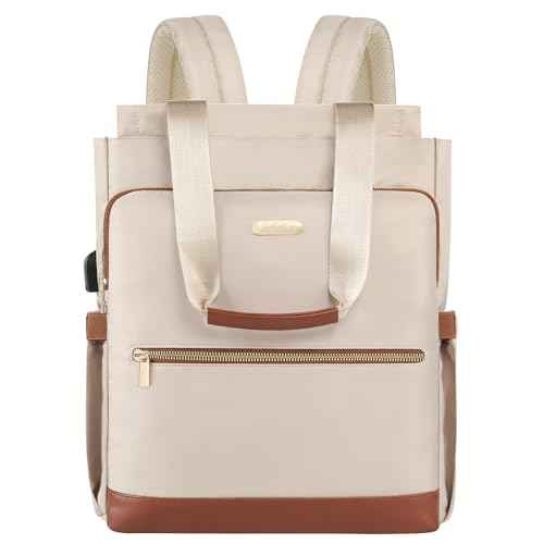 Jiefeike Laptop Backpack for Women,Convertible 15.6 Inch Wide Open Travel tote Bag Backpack for Teacher Doctor,Water-resistant Work Backpack for College Business