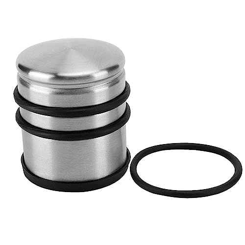 ZOENHOU 3 PCS Heavy Duty Door Stopper, 2.38 Lb No Drill Premium Stainless Steel Round Door Stops with Anti-Skid Silicone Treads, for Door Stopping