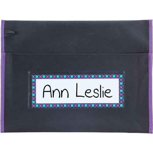 Really Good Stuff Classic Student Book Collection Chair Pockets ? 6 Pack ? Black/Purple