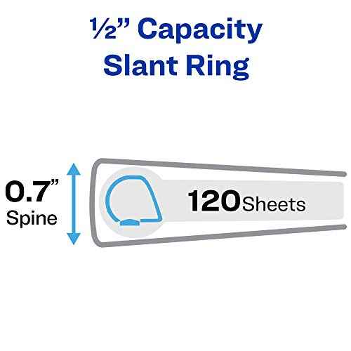 Avery Heavy Duty View 3 Ring Binder, 0.5" One Touch Slant Ring, Holds 8.5" x 11" Paper, 4 Black Binders (79708)