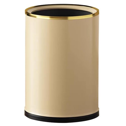LEASYLIFE 2.4GAL Open Top Trash Can,Champagne Gold Bathroom Wastebasket for Bathroom,Bedroom,Living Room,Hotel,Office (9L-Champagne Gold)