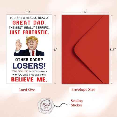 Funny Card for Dad from Daughter, Son, Kids - Father's Day Gifts for Dad from Daughter, Son, Kids - Birthday card for dad, Dads Birthday Gifts Ideas - Fathers Greeting Card, Premium Quality