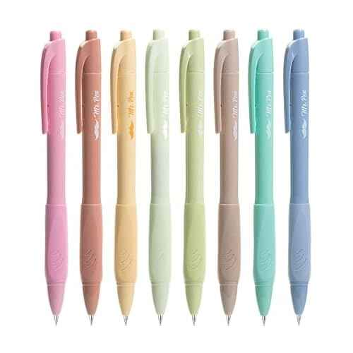 Mr. Pen- Retractable Gel Pens, 8 Pack, Black Ink, Soft Grip, Soft Pastel Barrel Gel Pens Fine Point 0.5mm, Back to School Supplies