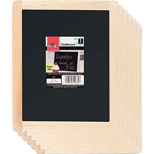 Plaid Enterprises Double-Sided Chalkboard Set, 8 ' x 10 ' With Decorative Wood Surface Frame, Perfect For Arts & Crafts