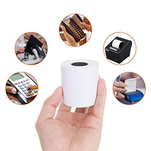 CYEAH 2 1/4" x 98' Thermal Paper Cash Register POS Receipt Paper Credit Card Papers, 24 Rolls Calculator Papers Rolls Premium One Ply Cash Register, Calculator Roll Printing