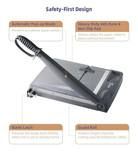 Firbon 12 Inch Heavy-Duty Paper Cutter Guillotine Trimmer Gray