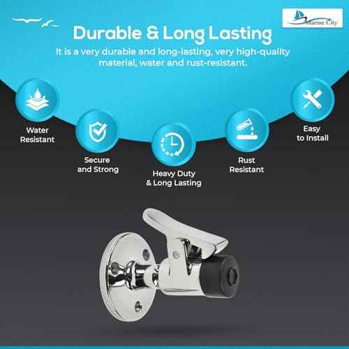 Marine City 316 Grade Stainless Steel Door Stopper Catch Set Gloss Finish Strong Modern Stopper Soft Stop and Catch Anti-Collision Holder for Marine Doors ? Boats ? Yachts ? Ships (1 Pcs)