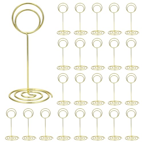 Gold Table Number Holders 24 Pcs, 3.35 Inch Wedding & Party Card Stands