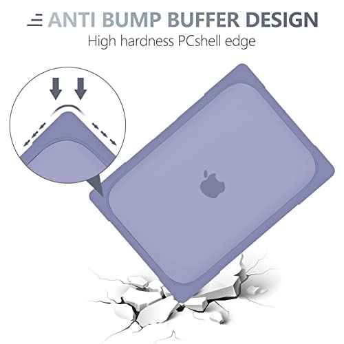 Batianda for M4 MacBook Air 13.6 inch Case 2025 2024 2022 Release Model A3240 A2681 M2 A3113 M3, Heavy Duty Shockproof Protective Hard Shell with Fold Kickstand & Keyboard Cover, Lavender Grey