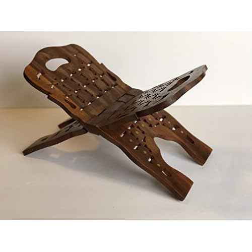 YOUNI - Wooden Quran Folding Stand/Rahel/Holder Book. ???? ???? ???? (Large 8" Height X 16" Wide)