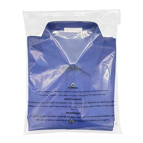 Poly Bags with Suffocation Warning Permanent Adhesive FBA Compliant for Packaging Clothes, Shirts and More - 1.5mil LDPE Plastic, 4 inch 6 (PP-100-4x6)