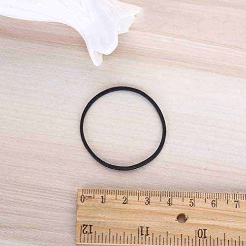 AMUU Black Rubber Bands 300pcs, 60mm Diam, 1.4mm Thick, Office/School