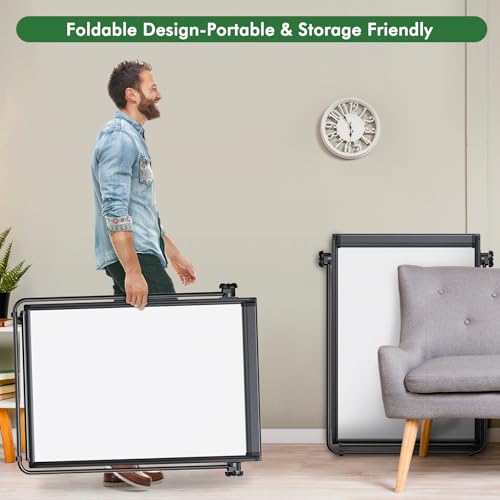 40-Inch Whiteboard Easel with Adjustable Height & Double-Sided Magnetic Surface