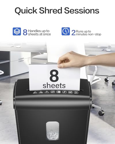 Locksworth 8-Sheet Micro Cut Shredder for Home Office, P-4 Security, 4-Gallon Bin