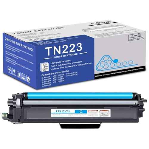 1 Pack TN223 Cyan Toner Cartridge High Yield Compatible TN223 Replacement for Brother MFC-L3770CDW L3710CW L3750CDW HL-3210CW 3270CDW 3290CDW DCP-L3510CDW L3550CDW Printer