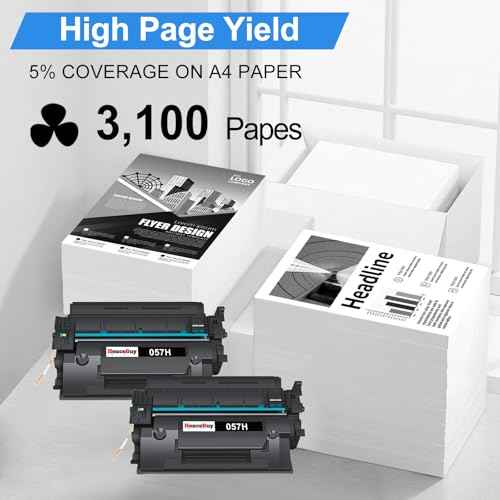 057 Toner Cartridges Replacement for Canon 057 Toner CRG-057 057H Work with ImageCLASS MF445dw MF448dw MF441dw LBP226dw LBP227dw LBP228dw LBP221dw Printer Laser Printer Ink(Black, 2-Pack)